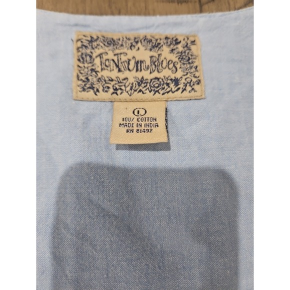 Vintage Tantrum Blues Vest Easter Floral Bunny Chick Cotton Cottage Grandmacore - Picture 2 of 13